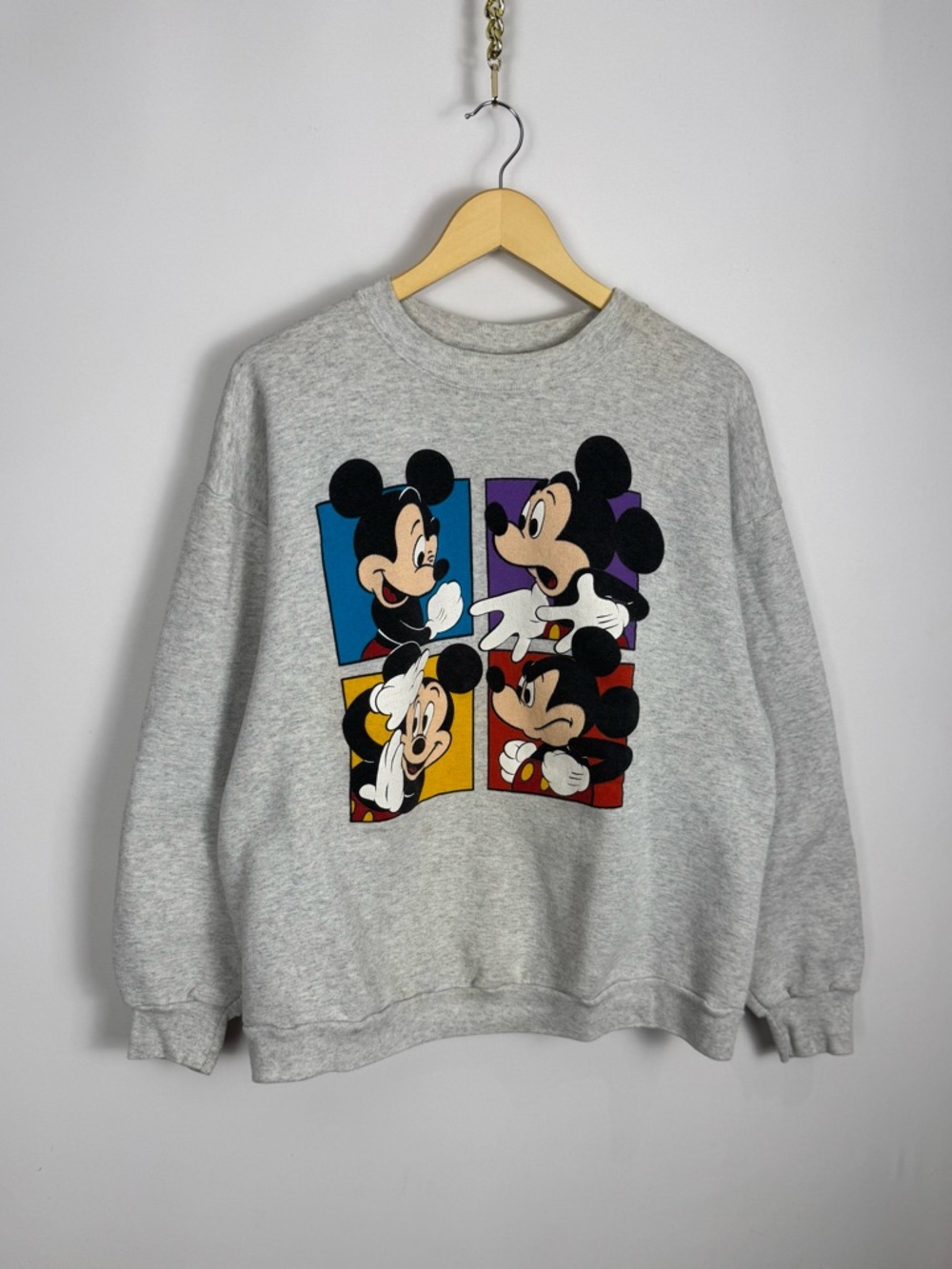 Vintage 90s Mickey Disney Gray Crewneck Sweatshirt